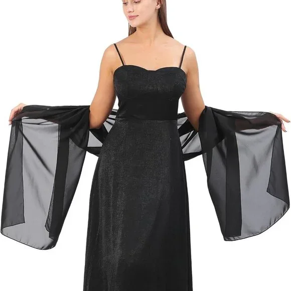 Chiffon Shawl Wraps for Women Elegant Sheer Evening Dress Wrap 79x28 - Picture 2 of 7